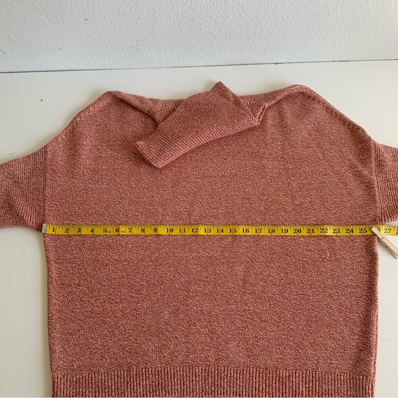 CABI sweater pumpkin orange, 1/2 dolman sleeves, split wide mock turtleneck, M - Picture 9 of 11